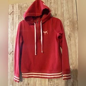 Pink Victoria Secret size small pullover hoodie quarter zip pink